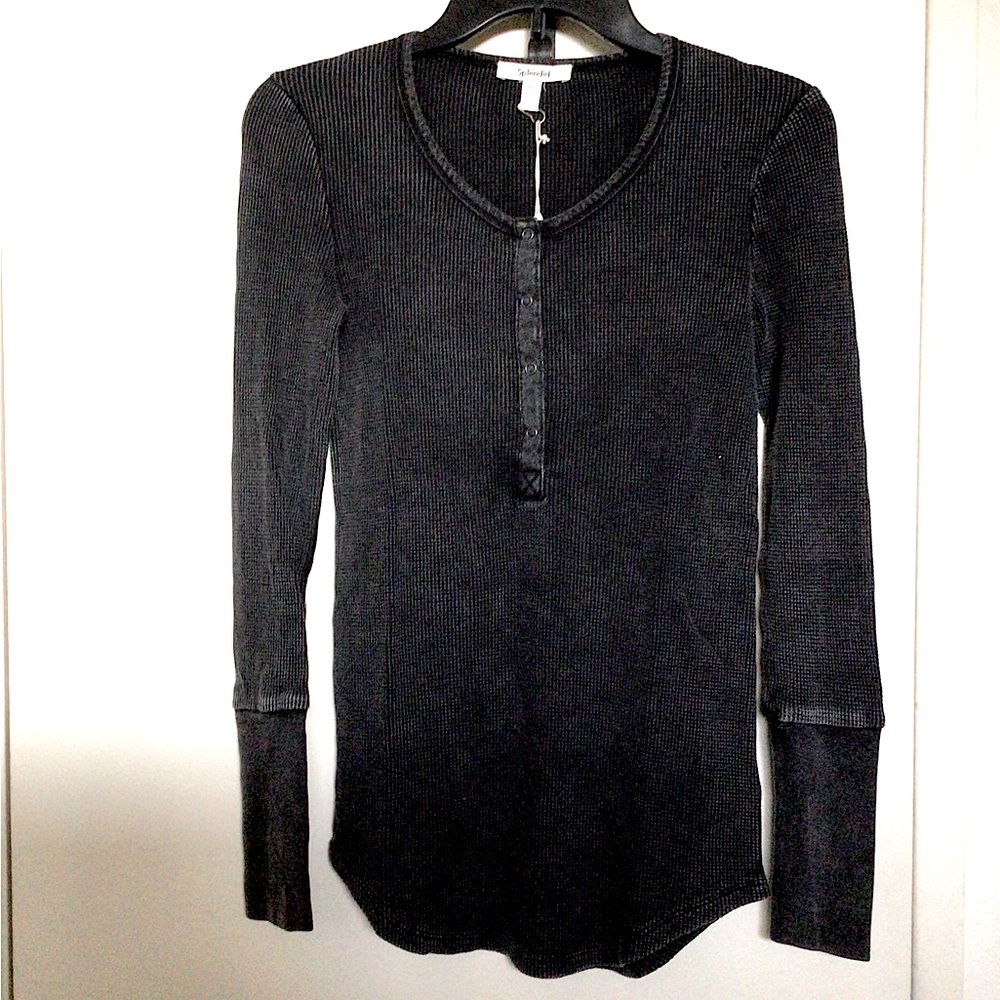 Splendid Acid Wash Thermal Henley
